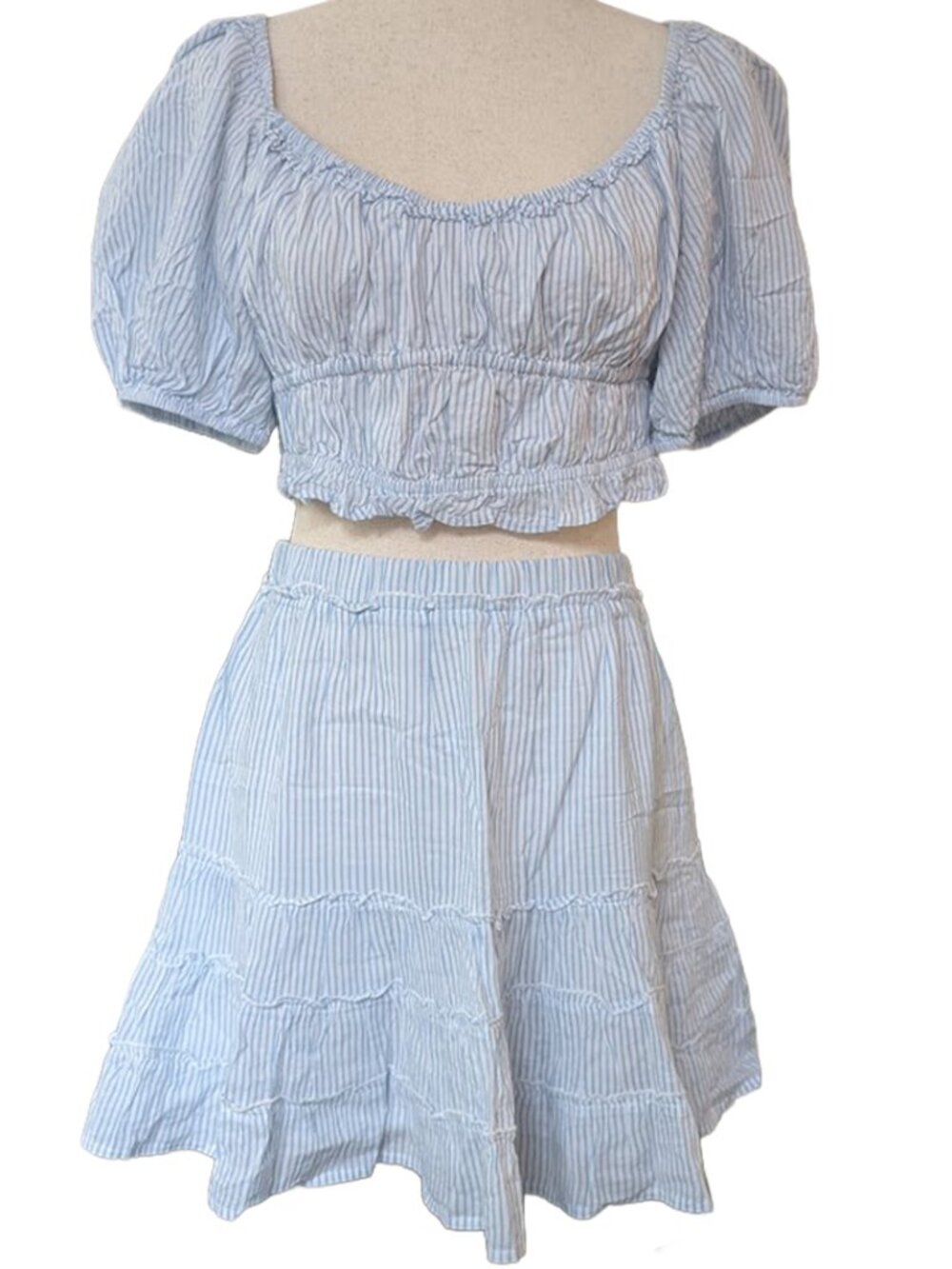 And Now This Chambray Ruffled Skirt Set